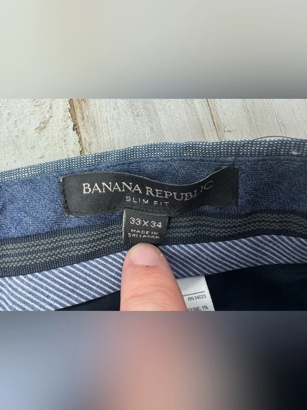 Banana Republic Dress Pants Men's 34x34 Blue Linen Blend Tailored Lightweight